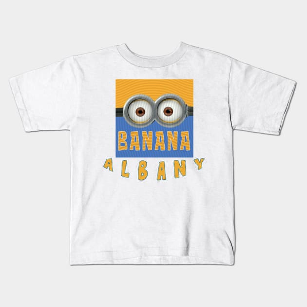 MINION BANANA USA ALBANY Kids T-Shirt by LuckYA